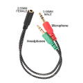 Male Plug to Female Jack Splitter Auxiliary Cable